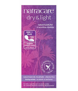 Natracare Serviettes incontinence légère Dry and Light Plus x16 fuite urinaire légère Espritphyto