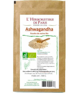 Herboristerie de Paris Ashwagandha bio poudre de racine 100gr