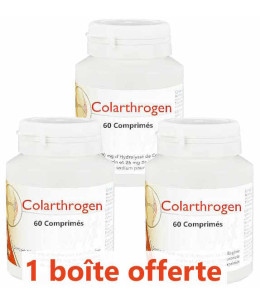 Monapharm Lot de 3 Colarthrogen Collagène marin Acide hyaluronique 3x60 comprimés Colartrogen collagène hydrolysé