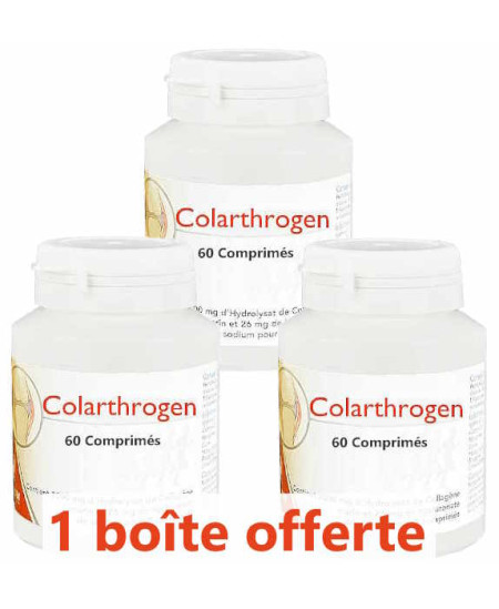Monapharm Lot de 3 Colarthrogen Collagène marin Acide hyaluronique 3x60 comprimés Colartrogen collagène hydrolysé