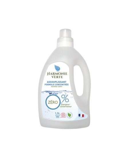 Harmonie Verte - Assouplissant formule concentrée Menthe Cèdre - 1.5 L Harmonie Verte - Assouplissant formule concentrée Menthe Cèdre - 1.5 L