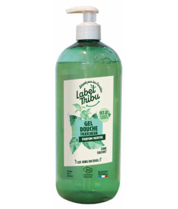 Label Tribu Gel douche fraîcheur 1 Litre aloe vera adoucissant menthe verte Espritphyto