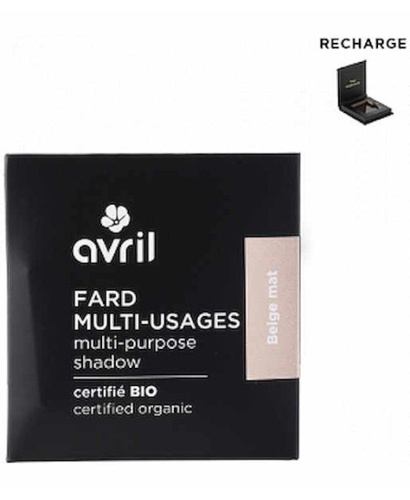 Avril Fard Multi Usages Beige mat 2.5gr recharge certifiée Cosmos organic Espritphyto