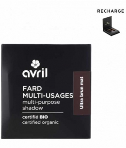 Avril Fard Multi Usages Ultra brun mat 2.5g recharge certifiée Cosmos organic Espritphyto
