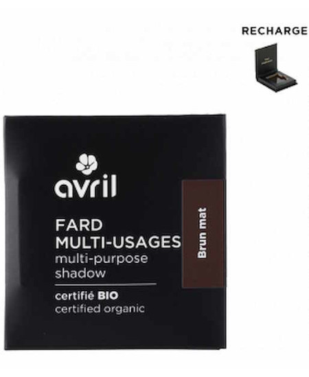 Avril Fard Multi Usages Brun Mat 2.5g recharge certifiée Cosmos organic Espritphyto