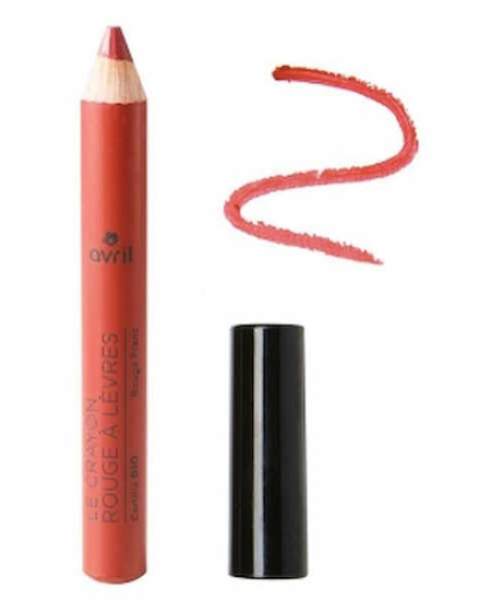 Avril Crayon à rouge à lèvres Jumbo Vrai rouge 2g couleur mate hydratation espritphyto