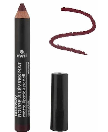 Avril Crayon à rouge à lèvres Jumbo Bordeaux couleur mate hydratation espritphyto