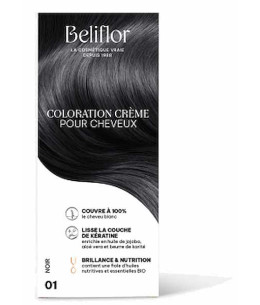 Beliflor Coloration Crème pour Cheveux 01 Noir 200 ml Espritphyto coloration naturelle
