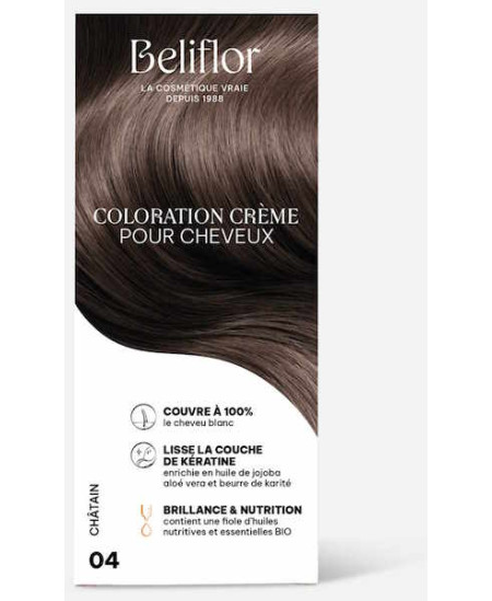 Beliflor Coloration Crème pour Cheveux 04 Châtain Espritphyto coloration naturelle Beliflor Coloration Crème pour Cheveux 04 Châtain Espritphyto coloration naturelle