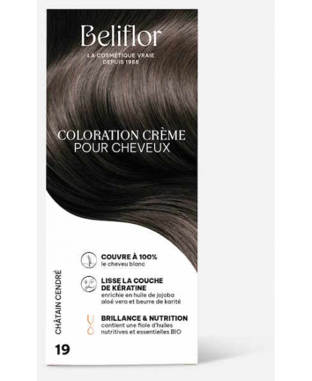 Beliflor Coloration Crème pour Cheveux 19 Châtain Cendré Espritphyto coloration naturelle Beliflor Coloration Crème pour Cheveux 19 Châtain Cendré Espritphyto coloration naturelle