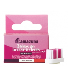 Lamazuna Recharge 3 têtes de brosse à dents Extra Souple Espritphyto
