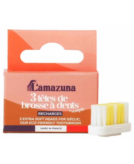 Lamazuna Recharge 3 têtes de brosse à dents Souple Espritphyto Lamazuna Recharge 3 têtes de brosse à dents Souple Espritphyto