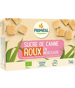 Priméal Sucre de canne roux en morceaux 1kg issu de l'agriculture biologique Espritphyto