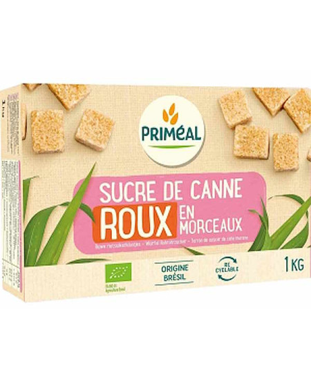 Priméal Sucre de canne roux en morceaux 1kg issu de l'agriculture biologique Espritphyto Priméal Sucre de canne roux en morceaux 1kg issu de l'agriculture biologique Espritphyto