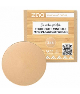 Zao Recharge Terre cuite minérale 346 Beige clair 15g teint parfait Espritphyto
