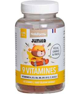Nat et Form - 9 Vitamines Junior+ 60 oursons