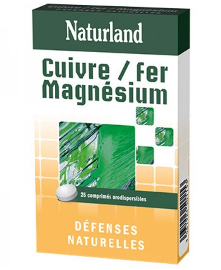 Naturland - Cuivre, fer et magnésium - Orodispersibles Naturland - Cuivre, fer et magnésium - Orodispersibles