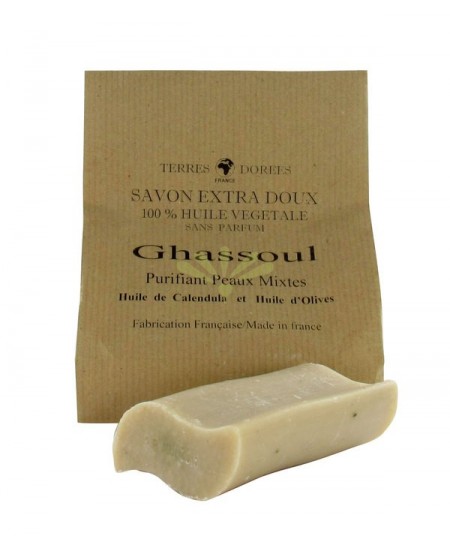 Terres Dorées - Savon Ghassoul Extra Doux Surgras - 100 Gr Terres Dorées - Savon Ghassoul Extra Doux Surgras - 100 Gr