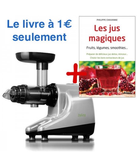 Pack extracteur de jus Vital Juicer 3 gris métal + Le livre "Les jus magiques" Pack extracteur de jus Vital Juicer 3 gris métal + Le livre "Les jus magiques"