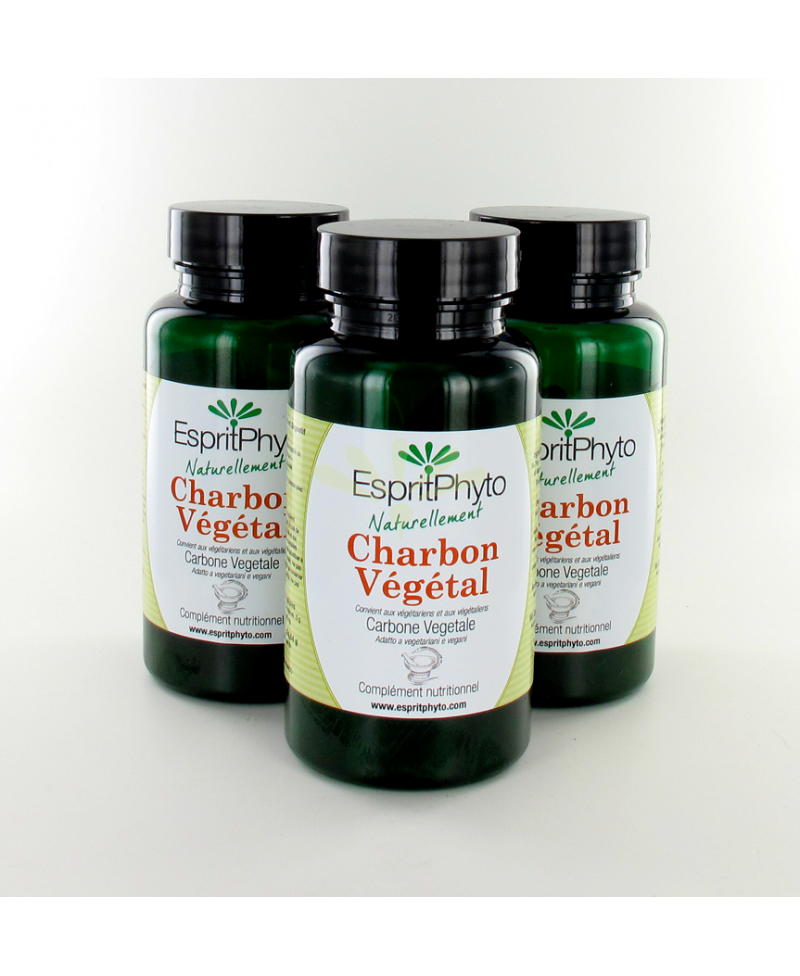 Charbon végétal activé ventre plat - 90 gélules - Espritphyto Charbon végétal activé ventre plat - 90 gélules - Espritphyto