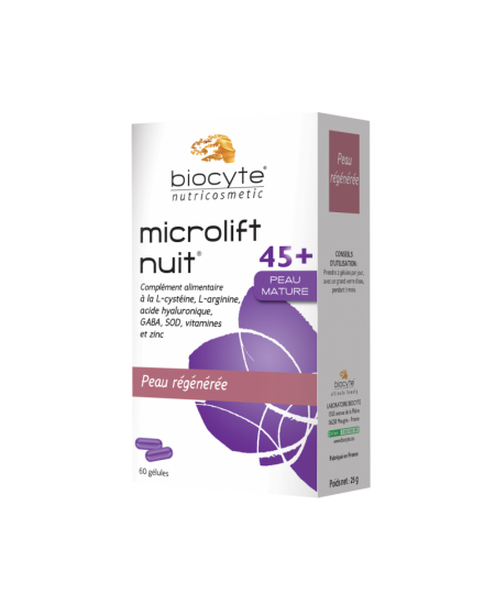 Biocyte - Microlift Nuit 45+ Peau Mature - Peau Régénérée - 60 Comprimés Biocyte - Microlift Nuit 45+ Peau Mature - Peau Régénérée - 60 Comprimés
