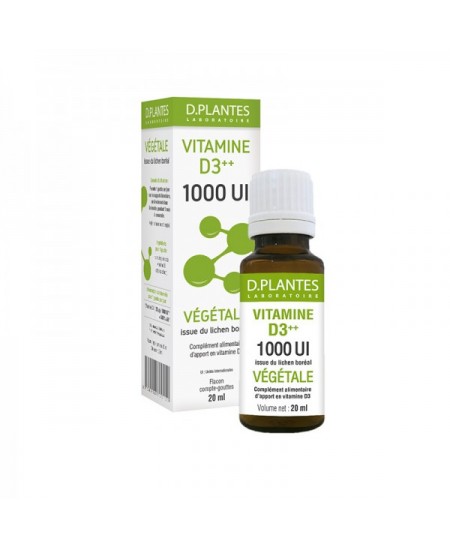 D. Plantes - Vitamine D3++ 1000 UI Végétale - flacon 20 ml D. Plantes - Vitamine D3++ 1000 UI Végétale - flacon 20 ml