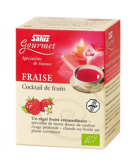 Salus - Tisane Gourmet Fraise, Cocktail de fruits Bio - 15 sachets Salus - Tisane Gourmet Fraise, Cocktail de fruits Bio - 15 sachets