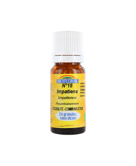 Biofloral - Elixir Impatiens n°18 Impatience en granules - 10 gr Biofloral - Elixir Impatiens n°18 Impatience en granules - 10 gr