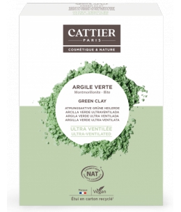 Cattier Argile Verte Ultra Ventilée Montmorillonite Illite 250 gr Espritphyto anti irritations
