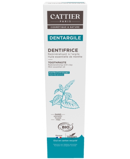 Dentifrice Dentargile reminéralisant Argile Menthe rafraîchissant75ml - Cattier Espritphyto Dentifrice Dentargile reminéralisant Argile Menthe rafraîchissant75ml - Cattier Espritphyto