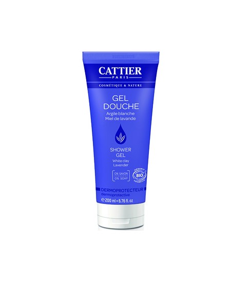 Cattier - Gel douche dermoprotecteur sans savon Lavande Argile blanche - 200 ml Cattier - Gel douche dermoprotecteur sans savon Lavande Argile blanche - 200 ml