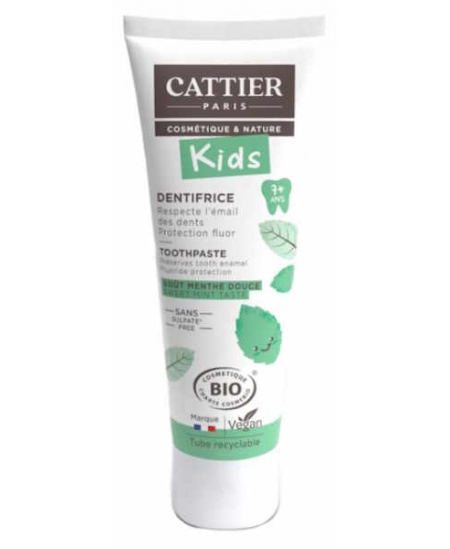 Cattier - Dentifrice enfants +7 ans protection fluor goût menthe douce - 50 ml Cattier - Dentifrice enfants +7 ans protection fluor goût menthe douce - 50 ml