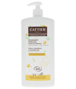 Cattier - Moussant Familial au Lactoserum cheveux et corps - 1 litre