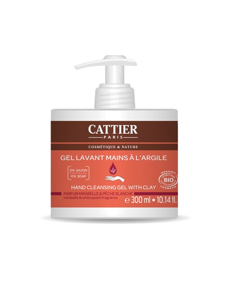 Cattier - Gel lavant mains à l'argile Parfum Mirabelle et Pêche blanche sans savon - 300 ml Cattier - Gel lavant mains à l'argile Parfum Mirabelle et Pêche blanche sans savon - 300 ml