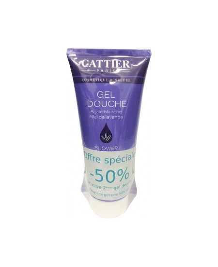 Cattier - Duo Gel douche dermoprotecteur sans savon Lavande Argile blanche - 400 ml Cattier - Duo Gel douche dermoprotecteur sans savon Lavande Argile blanche - 400 ml