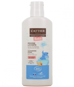 Cattier - Mousse lavante Cheveux et Corps à l'Amande douce bébé - 150 ml