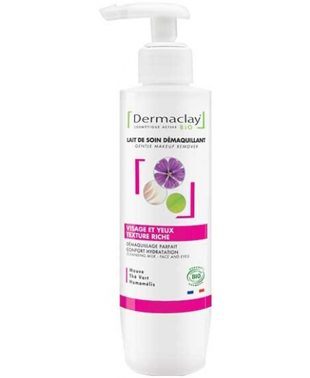 Dermaclay - Lait de soin démaquillant texture riche - 200 ml Lait démaquillant Mauve, Thé vert, Aloe vera Espritphyto Dermaclay - Lait de soin démaquillant texture riche - 200 ml Lait démaquillant Mauve, Thé vert, Aloe vera Espritphyto