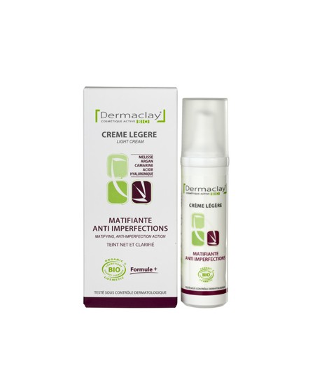 Dermaclay - Crème Légère Matifiante anti imperfection Teint net et clarifié Airless - 50 ml Dermaclay - Crème Légère Matifiante anti imperfection Teint net et clarifié Airless - 50 ml