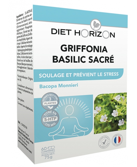 Diet Horizon - Griffonia Basilic sacré - 60 comprimés Diet Horizon - Griffonia Basilic sacré - 60 comprimés