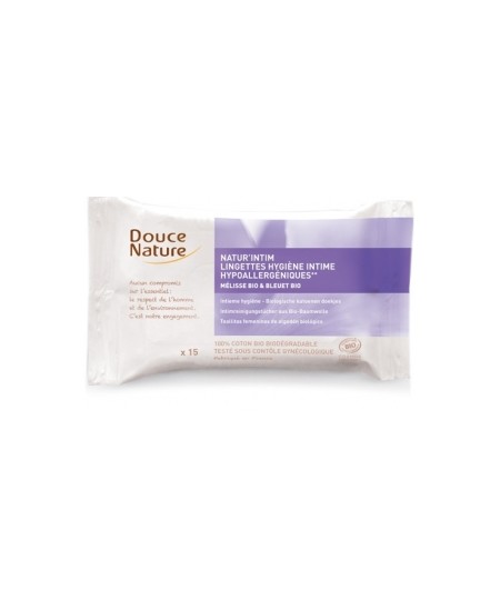 Douce Nature - 15 Lingettes hygiène intime écologiques Douce Nature - 15 Lingettes hygiène intime écologiques
