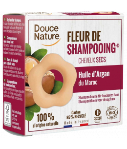 Douce Nature - Fleur de Shampooing solide cheveux secs Argan Argile rouge - 85 gr