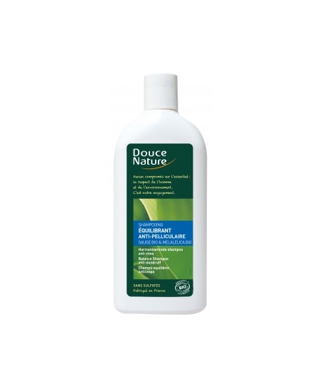 Douce Nature - Shampooing Equilibrant anti pelliculaire Sauge Tea Tree - 300 ml Douce Nature - Shampooing Equilibrant anti pelliculaire Sauge Tea Tree - 300 ml