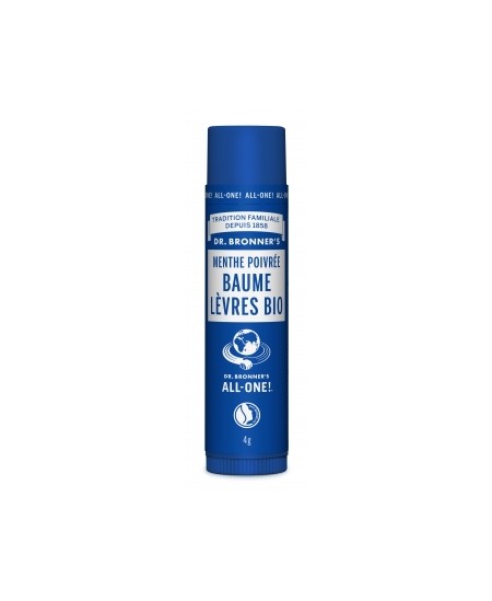 Dr Bronners - Baume à lèvres Menthe poivrée bio - 4 gr Dr Bronners - Baume à lèvres Menthe poivrée bio - 4 gr