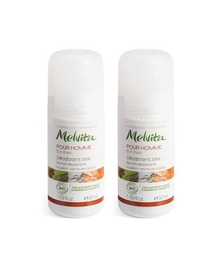 Melvita - Duo Déodorant homme frais bille Houblon Résine de Copaïba - 2x50 ml Melvita - Duo Déodorant homme frais bille Houblon Résine de Copaïba - 2x50 ml