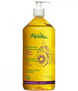 Melvita - Shampoing douche Extra doux Figue et Kiwi - 1 l