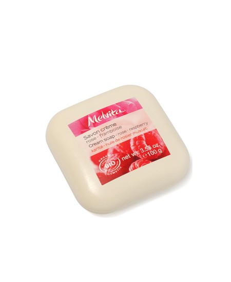 Melvita - Savon crème carré Rose Framboise - 100 gr Melvita - Savon crème carré Rose Framboise - 100 gr