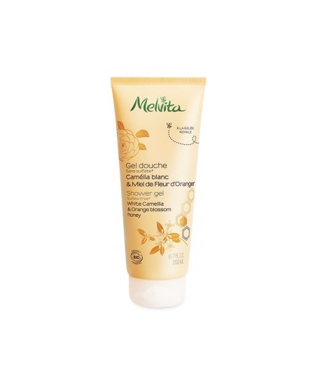 Melvita - Gel douche camélia et miel de fleur d'oranger - 200 ml Melvita - Gel douche camélia et miel de fleur d'oranger - 200 ml